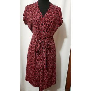 liz Claiborne Brand Red/Black w/Diamonds Size M Women's Dress